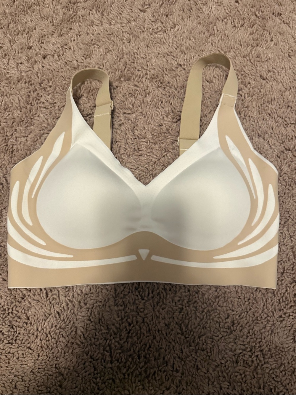 Wireless Seamless Bra in Cream and White - Smooth Everyday Support